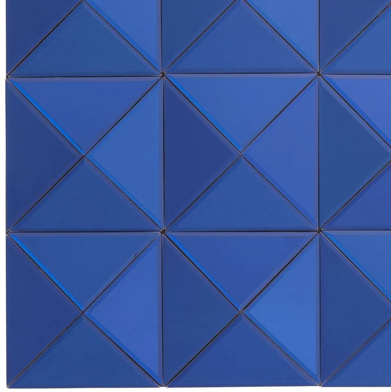 Casa Padrino Designer Spiegel Blau 110 x 4 x H. 110 cm - Luxus Wohnzimmer Wandspiegel - Designermöbel