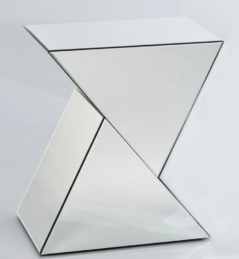Casa Padrino Designer Spiegelglas Beistelltisch 52 x 38 x H. 60 cm - Luxus Wohnzimmermöbel