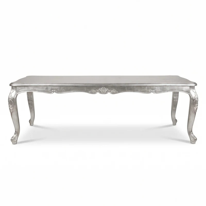 Casa Padrino Barock Luxus Esstisch Silber 240 cm x 100 cm - Esszimmer Tisch - Made in Italy - Luxury Collection