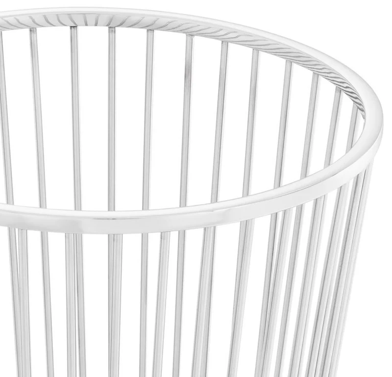 Casa Padrino Luxus Edelstahl Wäschekorb Silber Ø 30 x H. 40,5 cm - Luxus Badezimmer Accessoires