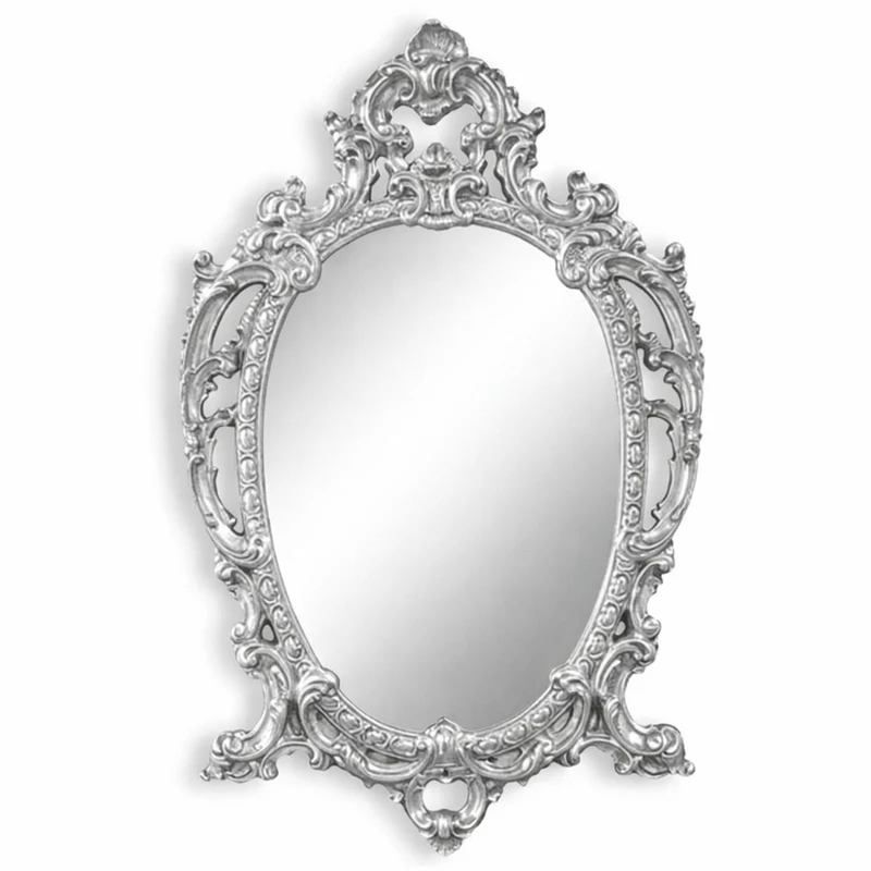 Casa Padrino Luxus Barock Spiegel Silber H. 104 cm - Barock Möbel - Made in Italy