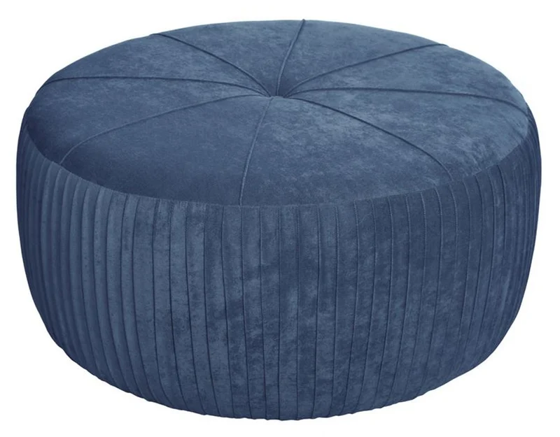 Casa Padrino Luxus Sitzhocker mit Falten H43 x 92 cm - Luxus Qualität - ALLE FARBEN - Neo Classic Vintage Style Rund Hocker - Möbel