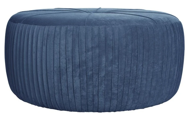 Casa Padrino Luxus Sitzhocker mit Falten H43 x 92 cm - Luxus Qualität - ALLE FARBEN - Neo Classic Vintage Style Rund Hocker - Möbel