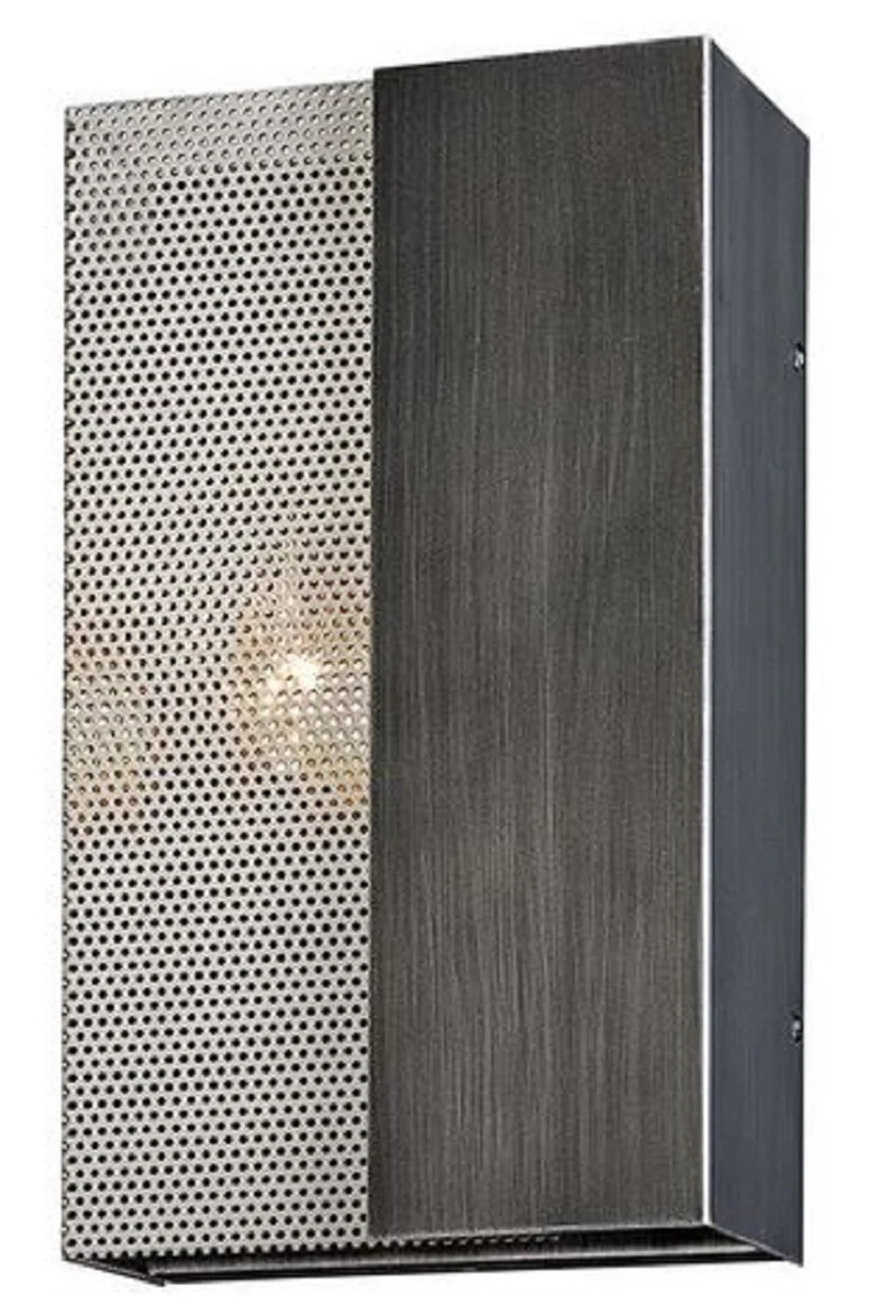 Casa Padrino Luxus Wandleuchte Graphit / Silber 17,8 x 10,2 x H. 30,5 cm - Hotel & Restaurant Lampe