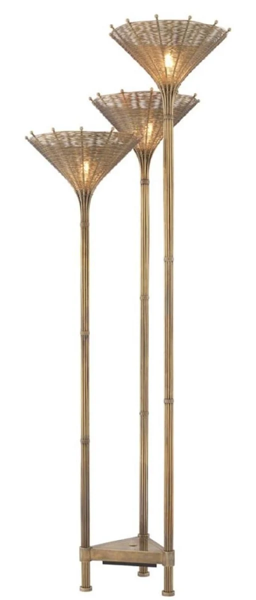 Casa Padrino Luxus Stehleuchte Vintage Messingfarben 70 x 70 x H. 197 cm - Hotel & Restaurant Stehlampe