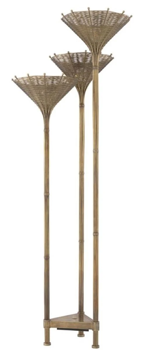 Casa Padrino Luxus Stehleuchte Vintage Messingfarben 70 x 70 x H. 197 cm - Hotel & Restaurant Stehlampe