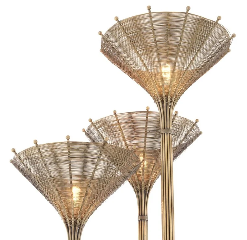 Casa Padrino Luxus Stehleuchte Vintage Messingfarben 70 x 70 x H. 197 cm - Hotel & Restaurant Stehlampe