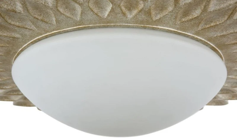 Casa Padrino Designer Deckenleuchte Cremegold / Weiß Ø 56 x H. 10,3 cm - Moderne Deckenlampe