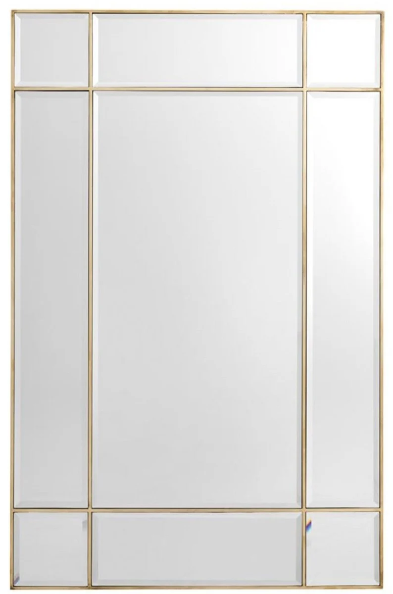 Casa Padrino Luxus Spiegel / Wandspiegel Vintage Messingfarben 90 x 3 x H. 140 cm - Luxus Möbel
