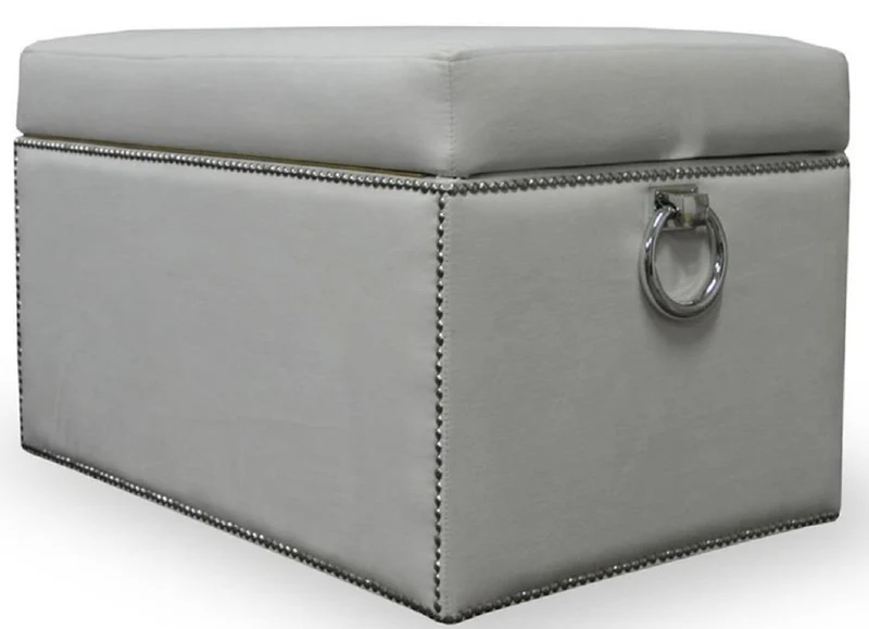 Casa Padrino Luxus Truhe mit Sitzfläche und runden Tragegriffen 97 x 50 x H. 48 cm - Verschiedene Farben - Gepolsterte klappbare Sitzbank - Truhenbank - Luxus Qualität
