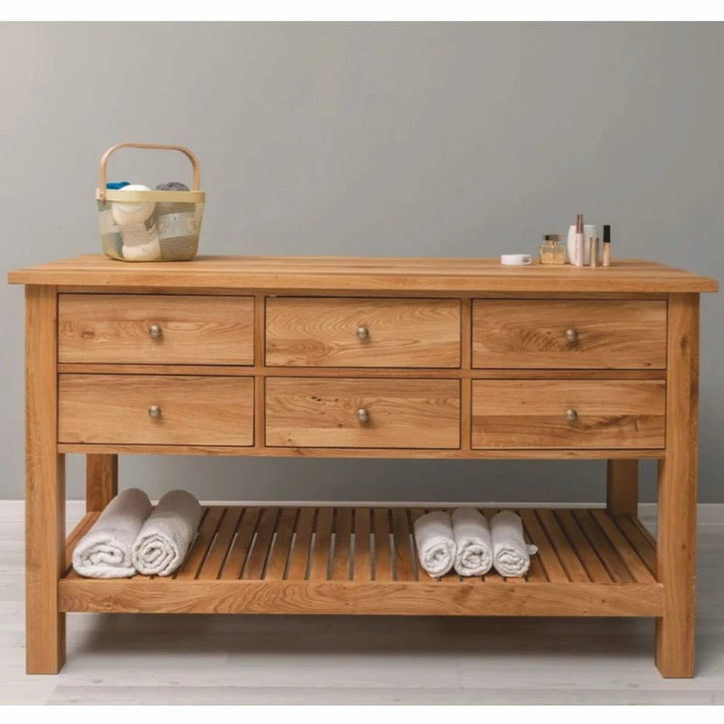 Casa Padrino Landhausstil Kommode mit 6 Schubladen Braun 156 cm - Landhausstil Möbel