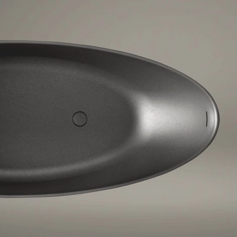 Casa Padrino Freistehende Luxus Badewanne in Eiform Graphit 170 cm