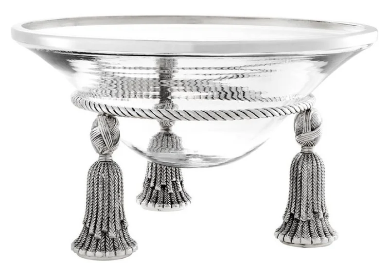 Casa Padrino Luxus Schüssel Antik Silber Ø 36 x H. 21 cm - Hotel & Restaurant Deko Accessoires
