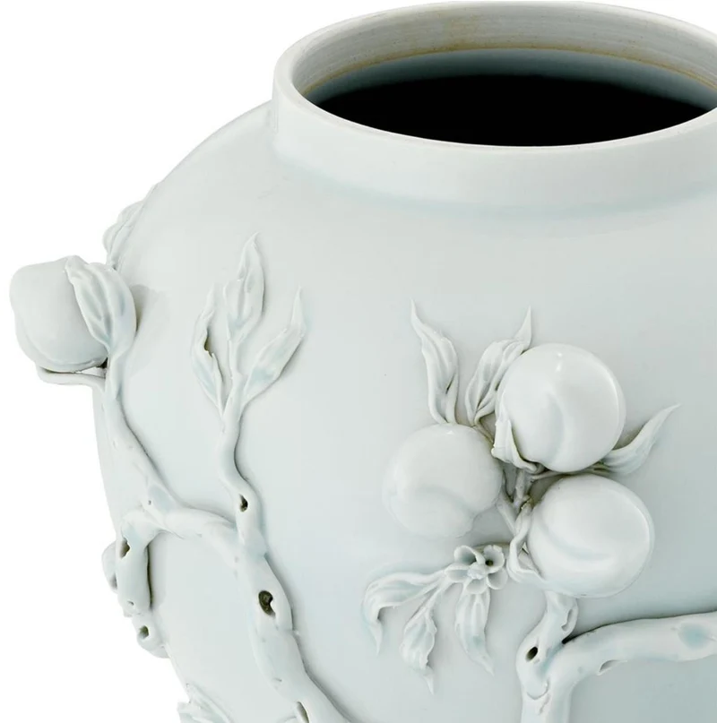 Casa Padrino Luxus Porzellan Vase / Krug mit Deckel Hellmintfarben Ø 30 x H. 47 cm - Hotel & Restaurant Deko Accessoires