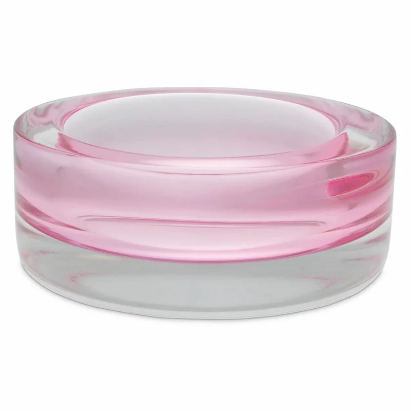 Casa Padrino Luxus Glasschale Hellrosa Ø 20 x H. 11 cm - Deko Schale aus mundgeblasenem Glas - Luxus Deko Accessoires