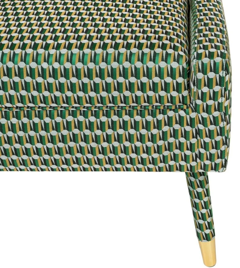 Casa Padrino Luxus Sessel Grün / Gold 76 x 88 x H. 89 cm - Wohnzimmer Sessel im Neoklassichen Stil - Designer Wohnzimmermöbel
