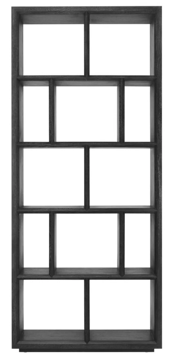 Casa Padrino Luxus Regalschrank / Wohnzimmerschrank Schwarz 100 x 40 x H. 230 cm - Wohnzimmermöbel