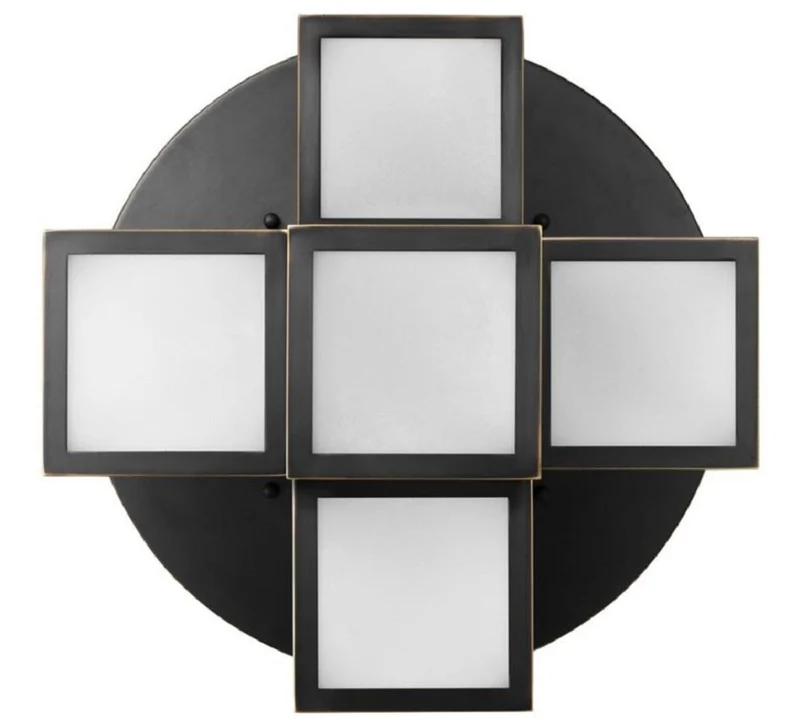 Casa Padrino Luxus Deckenleuchte Bronze / Weiß Ø 50 x H. 53,5 cm - Luxus Qualität