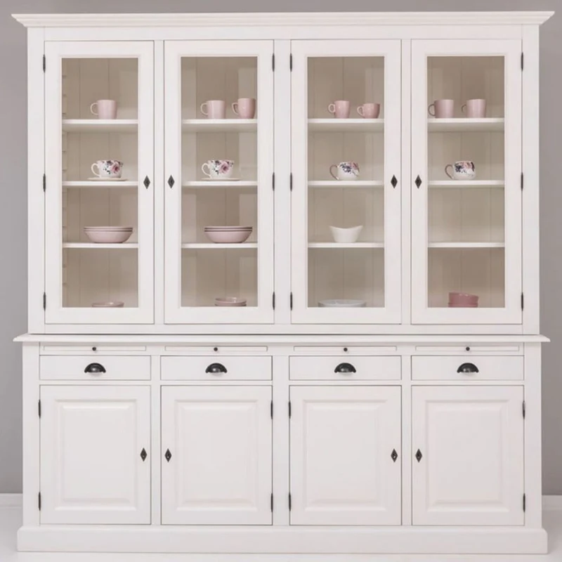 Casa Padrino Landhausstil Esszimmer Schrank Weiß 227 x H. 225 cm - Esszimmer Möbel