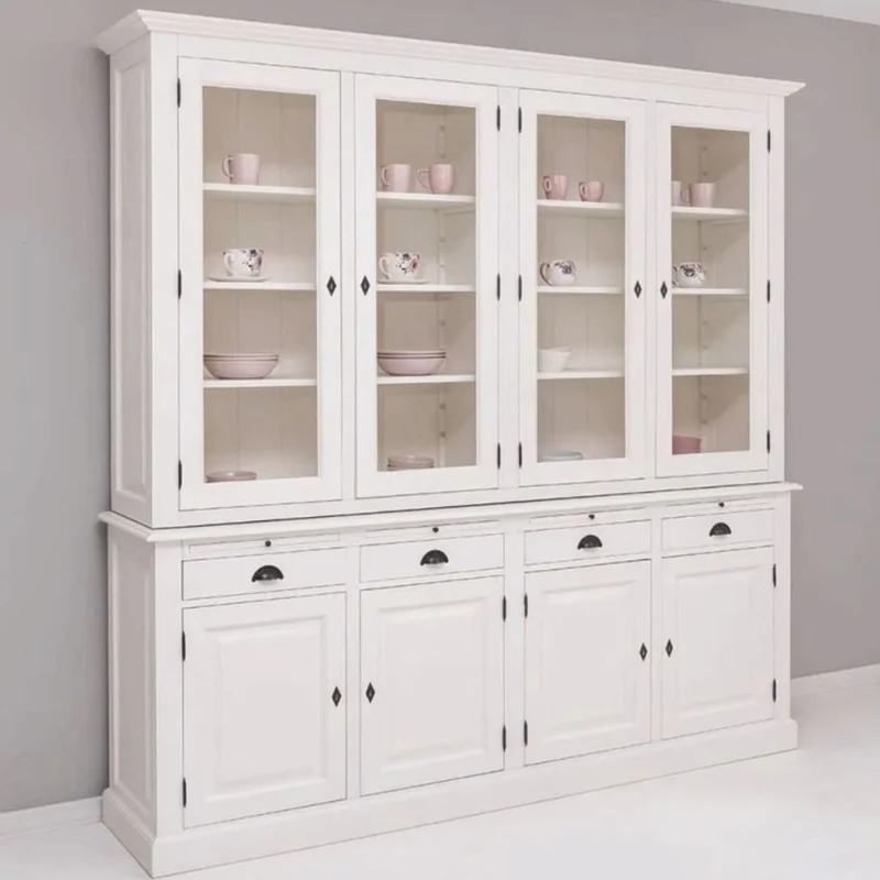 Casa Padrino Landhausstil Esszimmer Schrank Weiß 227 x H. 225 cm - Esszimmer Möbel