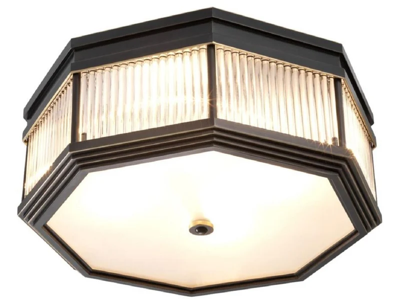 Casa Padrino Luxus Deckenleuchte Bronze 40,5 x 40,5 x H. 18 cm - Luxus Kollektion