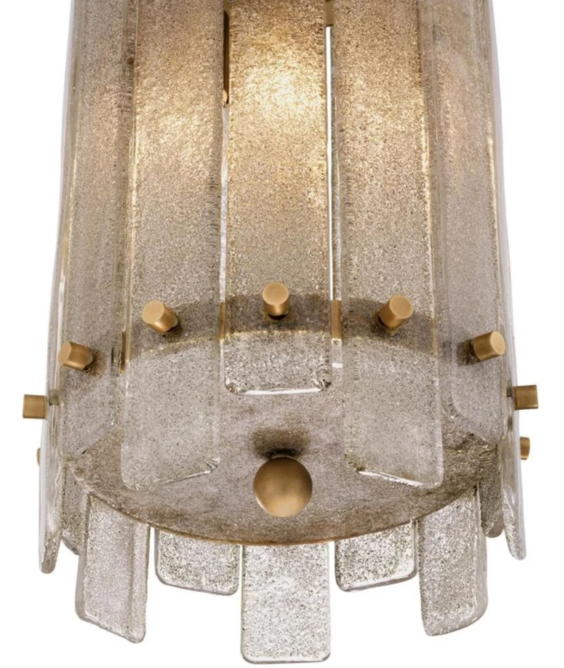 Casa Padrino Kronleuchter Antik Messingfarben Ø 27 x H. 52 cm - Runder Luxus Kronleuchter mit mundgeblasenem Glas