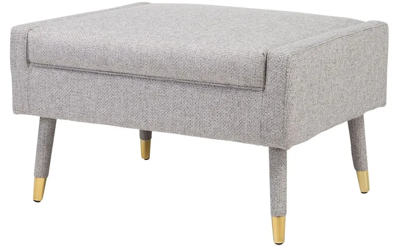 Casa Padrino Luxus Fußhocker Grau / Gold 76 x 62 x H. 46 cm - Wohnzimmer Hocker im Neoklassichen Stil - Designer Wohnzimmermöbel