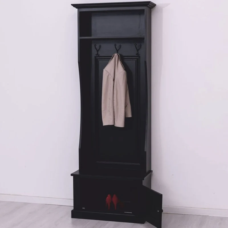 Casa Padrino Landhausstil Garderobe Schwarz 80 x H. 210 cm - Garderoben Möbel