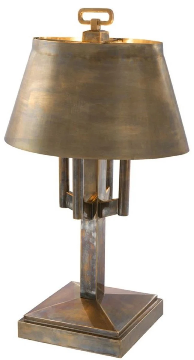 Casa Padrino Luxus Tischleuchte Vintage Messingfarben Ø 52 x H. 85 cm - Hotel & Restaurant Tischlampe