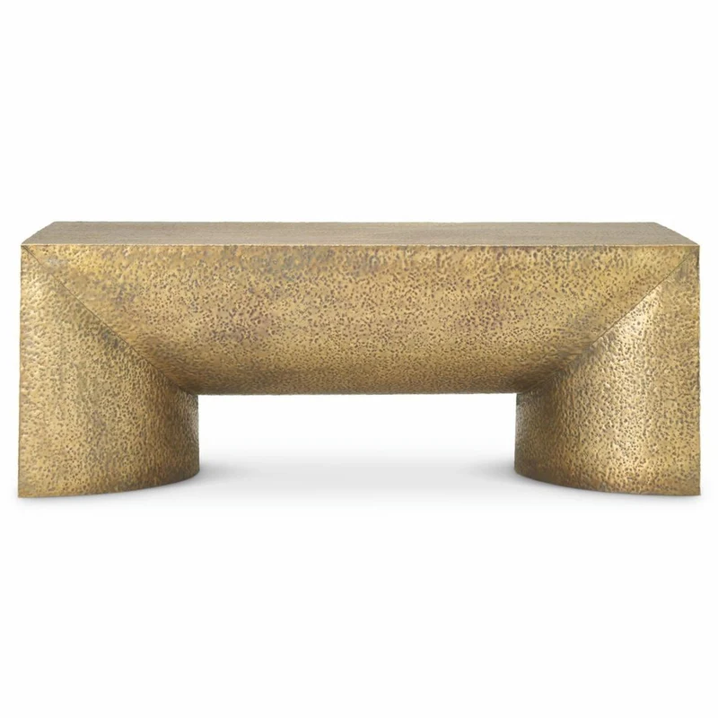 Casa Padrino Luxus Edelstahl Couchtisch Vintage Messing 120 cm - Wohnzimmer Möbel