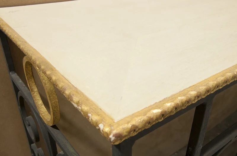 Casa Padrino Luxus Barock Konsole Weiß / Schwarz / Antik Gold 172 x 51 x H. 95 cm - Barockmöbel