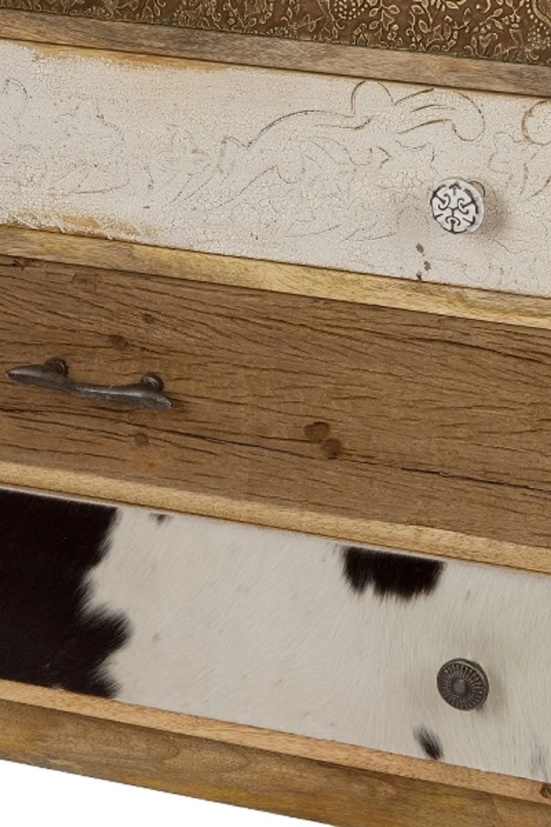 Casa Padrino Landhausstil Kommode mit 7 Schubladen Naturfarben / Mehrfarbig 70 x 30 x H. 80 cm - Landhausstil Möbel