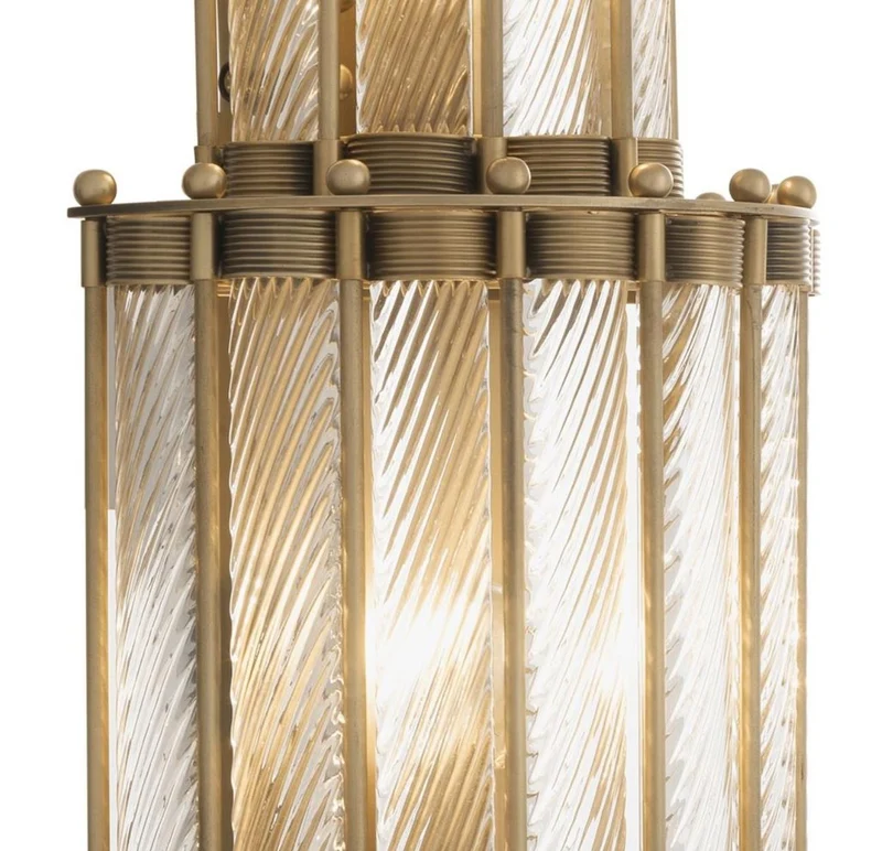Casa Padrino Luxus Wandleuchte Antik Messingfarben 22,5 x 15 x H. 65 cm - Wohnzimmerlampe