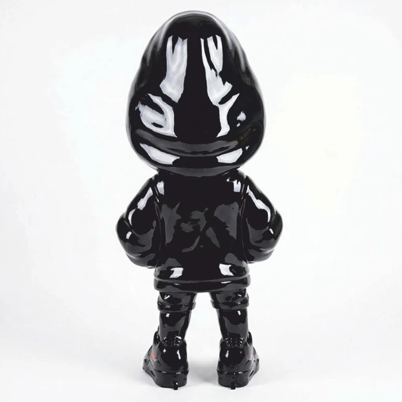 Casa Padrino Deko Skulptur Schwarz / Rot H. 120 cm - Garten Deko Figur