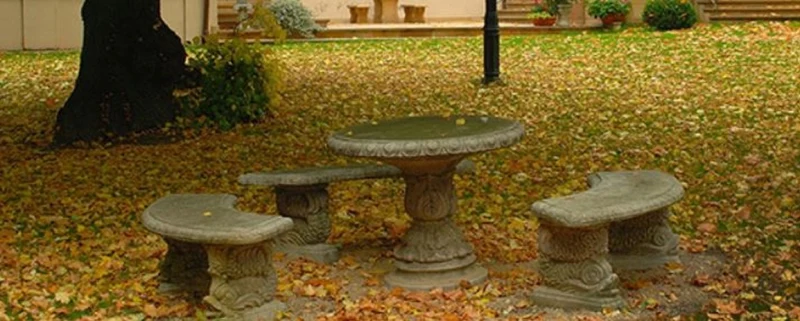 Casa Padrino Barock Gartentisch Grau Ø 90 x H. 74 cm - Gartenmöbel im Barockstil