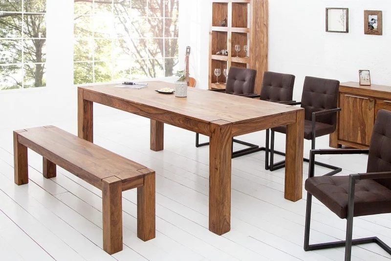 Casa Padrino Designer Esstisch 160cm Massivholz Sheesham - Restaurant Möbel - schwere Ausführung