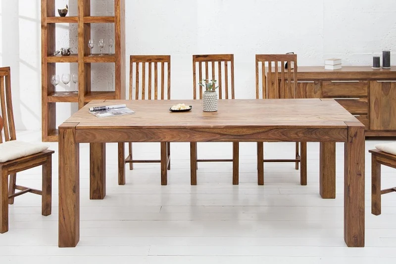 Casa Padrino Designer Esstisch 160cm Massivholz Sheesham - Restaurant Möbel - schwere Ausführung