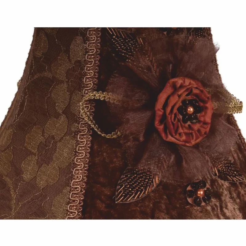 Casa Padrino Barock Samt Lampenschirm Braun 29 cm - Barock Deko Accessoires