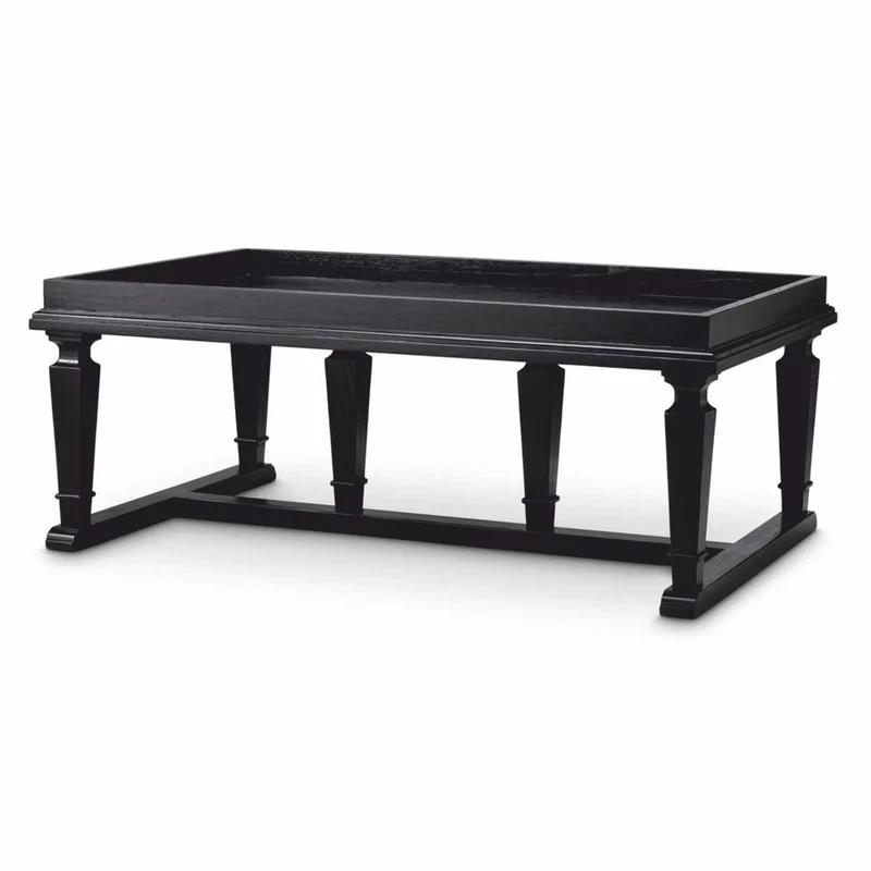 Casa Padrino Luxus Couchtisch Schwarz 130 cm - Hotel & Wohnzimmer Möbel