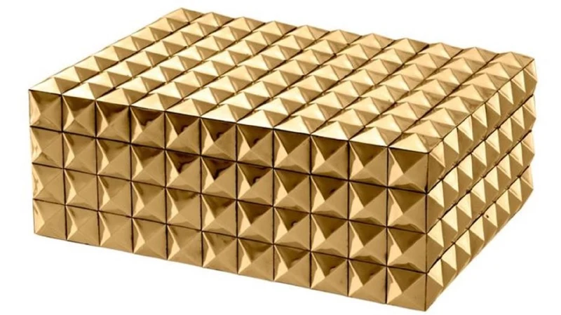 Casa Padrino Luxus Schmuckschatulle / Schmuckkasten mit Deckel Gold 28 x 21 x H. 10 cm - Luxus Accessoires