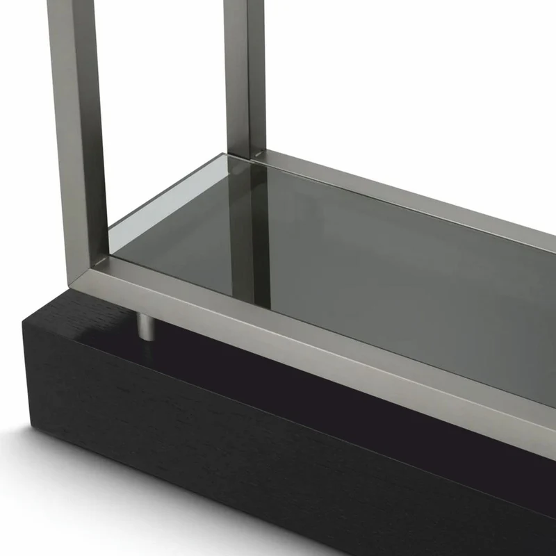 Casa Padrino Luxus Regalschrank mit Glasregalen Silber / Schwarz / Grau H. 240,5 cm - Luxus Möbel