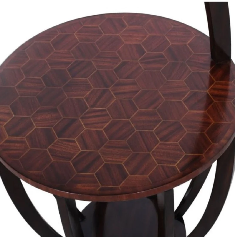 Casa Padrino Luxus Beistelltisch Dunkelbraun / Braun Ø 50 x H. 88 cm - Kleiner Getränke Tisch mit Tragegriff