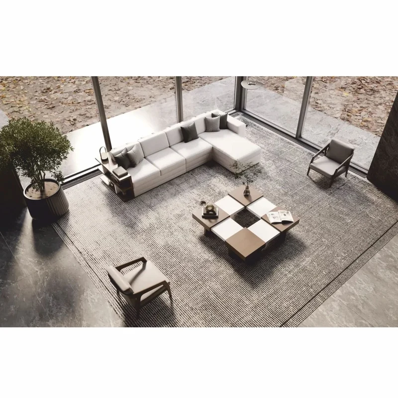 Casa Padrino Luxus Couchtisch Braun / Weiß 100-140 cm - Ausziehbarer Wohnzimmertisch