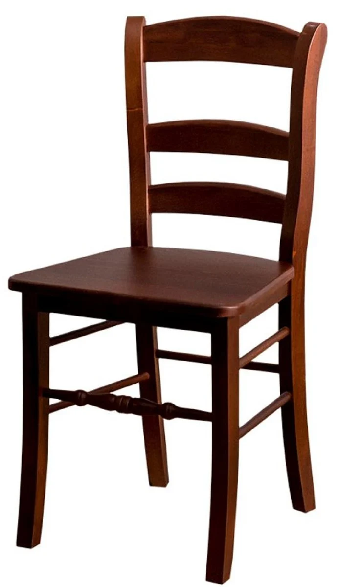 Casa Padrino Landhausstil Esszimmerstuhl Braun 46 x 41 x H. 91 cm - Massivholz Küchenstuhl im Landhausstil