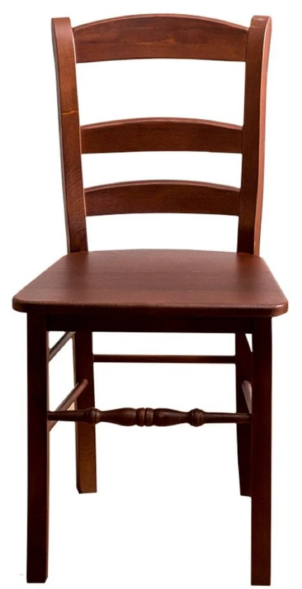 Casa Padrino Landhausstil Esszimmerstuhl Braun 46 x 41 x H. 91 cm - Massivholz Küchenstuhl im Landhausstil
