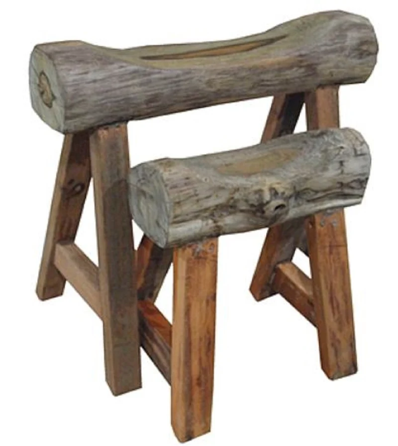 Casa Padrino Landhausstil Hocker Set Naturfarben - Landhausstil Möbel