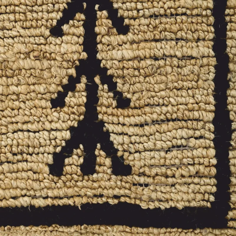 Casa Padrino Luxus Jute Teppich Beige / Schwarz 200 x 300 cm - Handgewebt