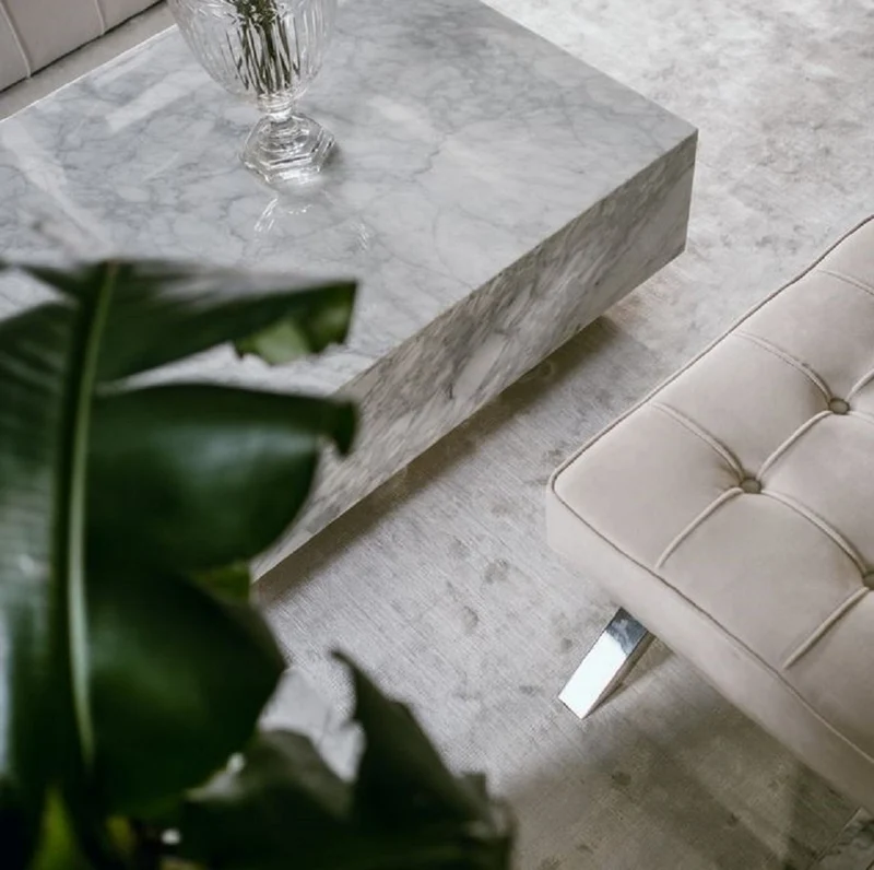 Casa Padrino Luxus Couchtisch Weiß 100 x 100 x H. 35 cm - Quadratischer Wohnzimmertisch aus Carrara Marmor - Marmortisch - Luxus Qualität