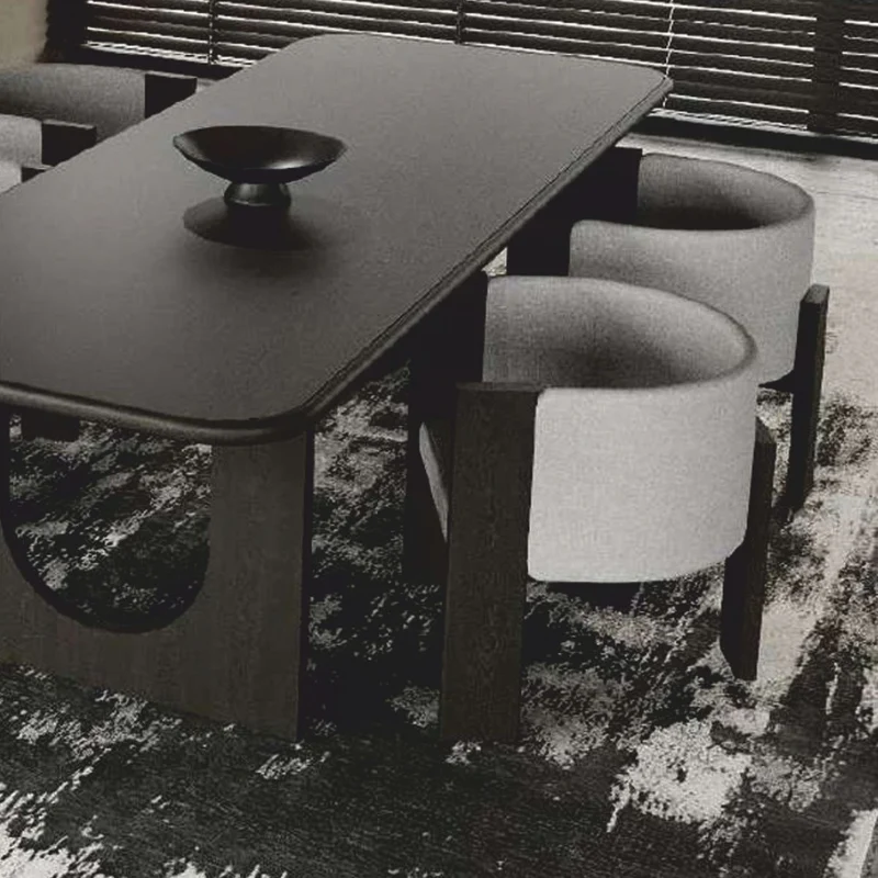 Casa Padrino Luxus Esszimmer Stuhl mit Armlehnen Grau / Dunkelbraun H. 65 cm