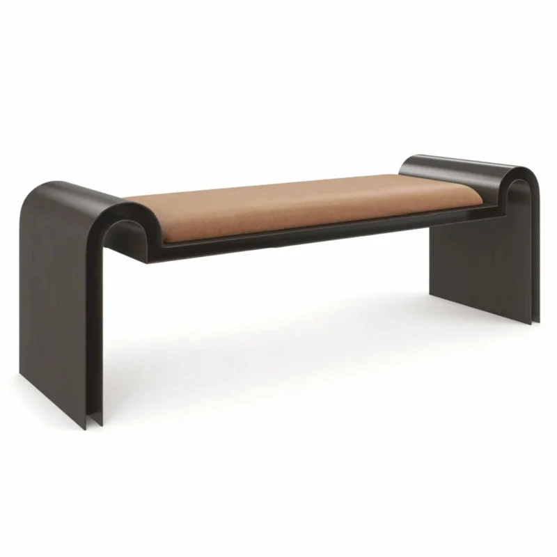Casa Padrino Luxus Metall Sitzbank Braun / Bronze 142 cm - Luxus Hotel Möbel